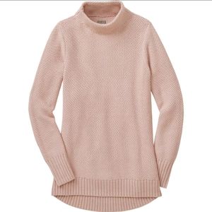 Duluth Trading Lt Pink Funnel Neck Sweater Size S